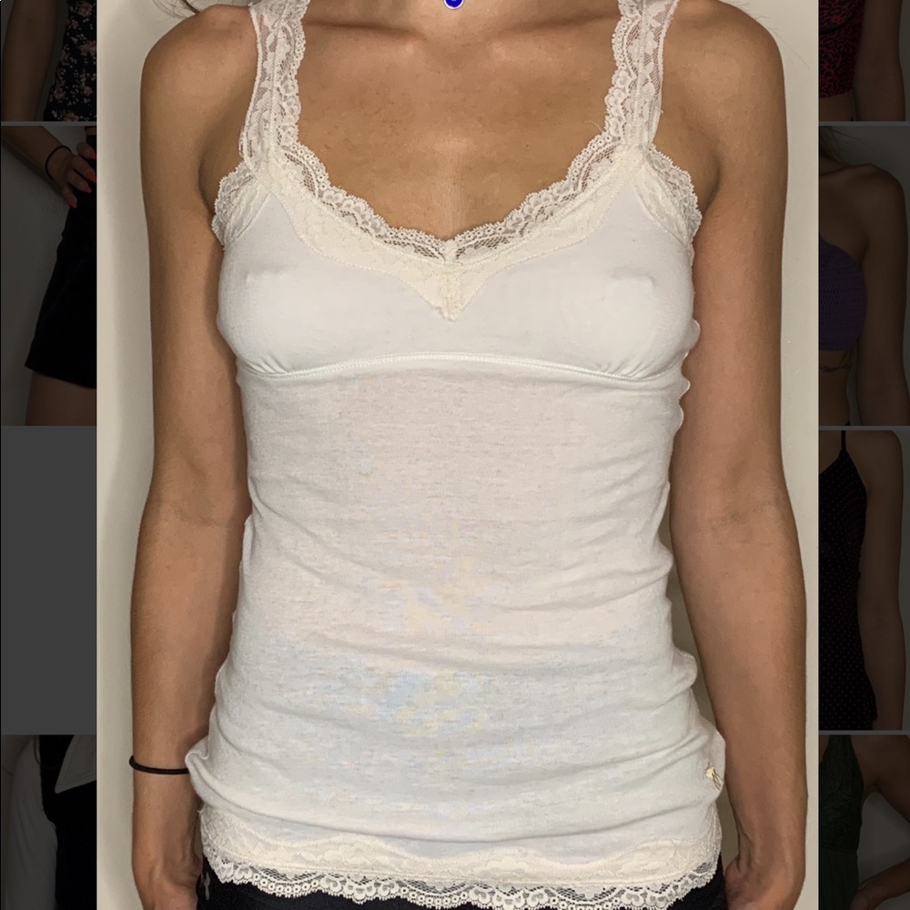 White camisole with lace lining 🤍